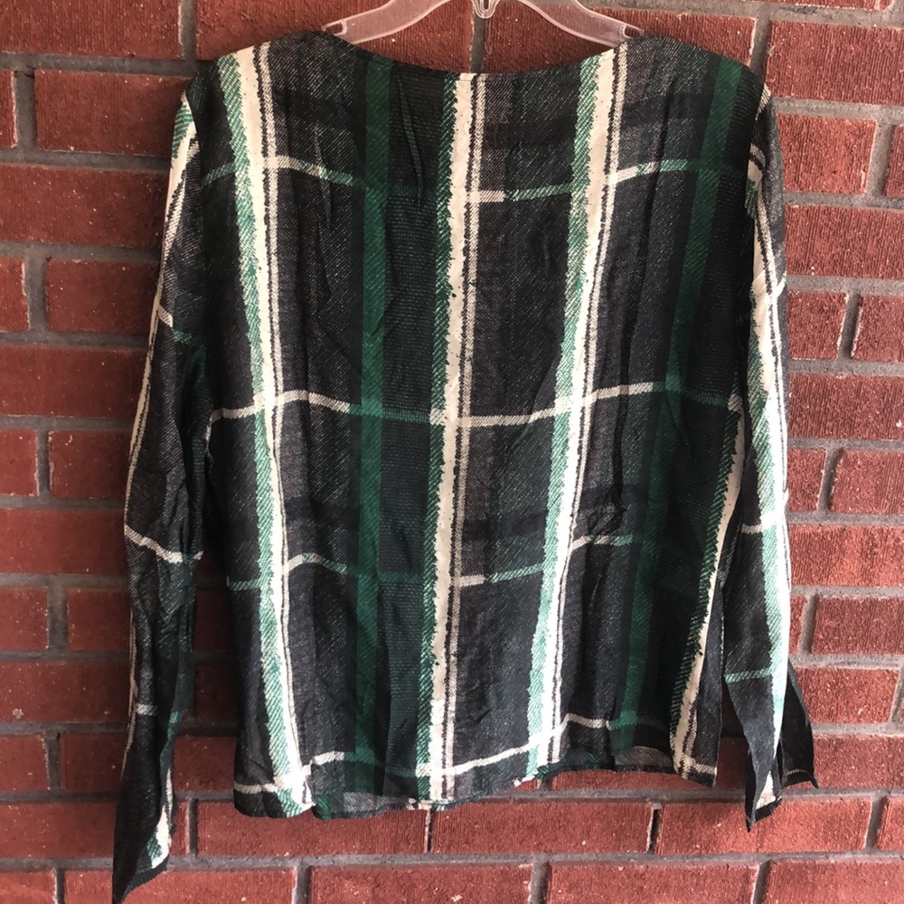 Roberto Verino green plaid top-size- 14 - Picture 7 of 15